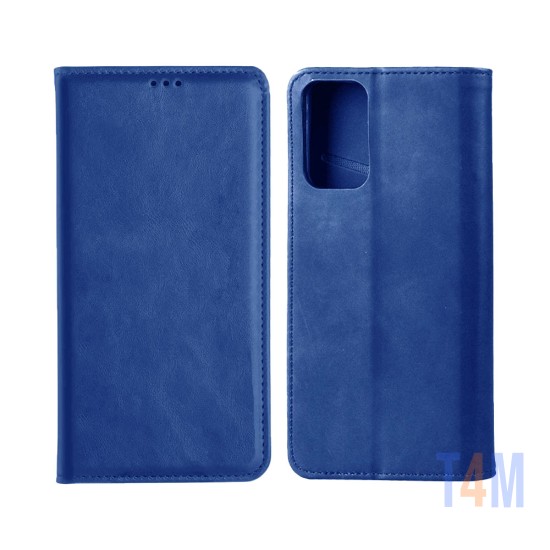 Funda Abatible de Cuero con Bolsillo Interno para Xiaomi Note 10 Pro Azul